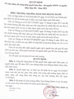 Công khai quyết toán thu chi nguồn NSNN và nguồn khác Quý III năm 2025