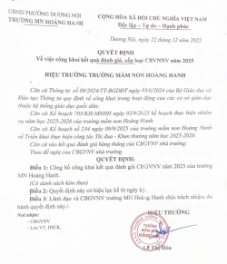 Công khai kết quả đánh giá, xếp loại CBGVNV năm 2025