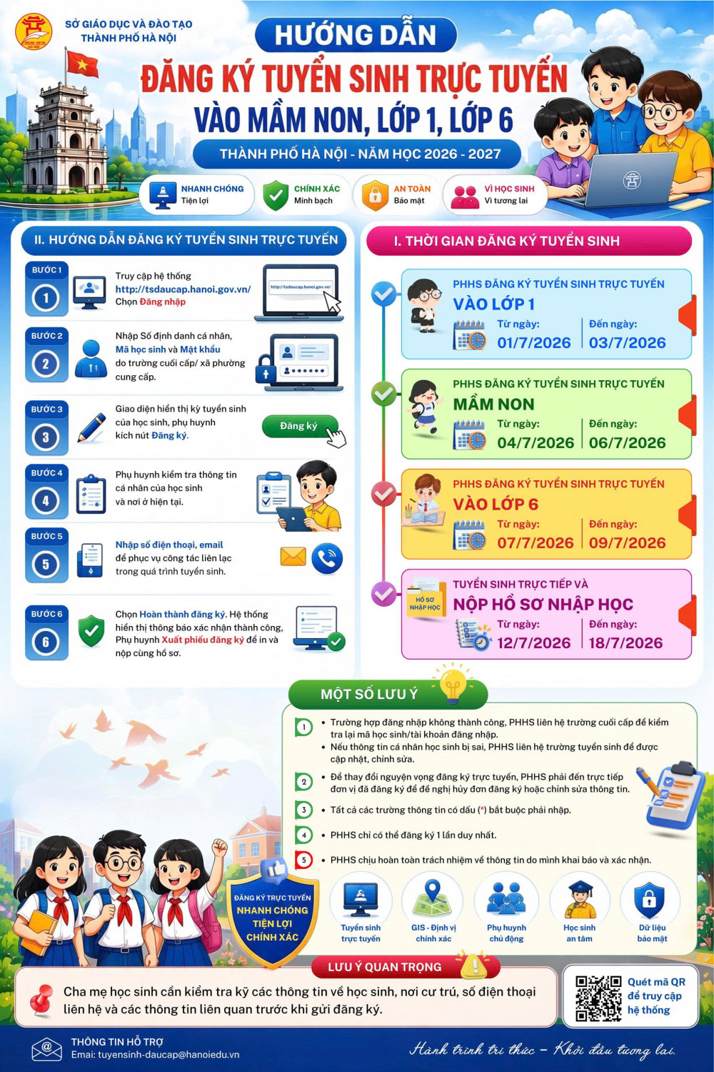 Thông báo thời gian tuyển sinh trực tuyến!